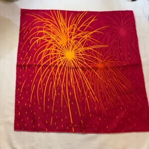 Hermes Paris‎ 'Pluie D'étincelles' 100% Silk Vintage Rolled Edge Pocket Square